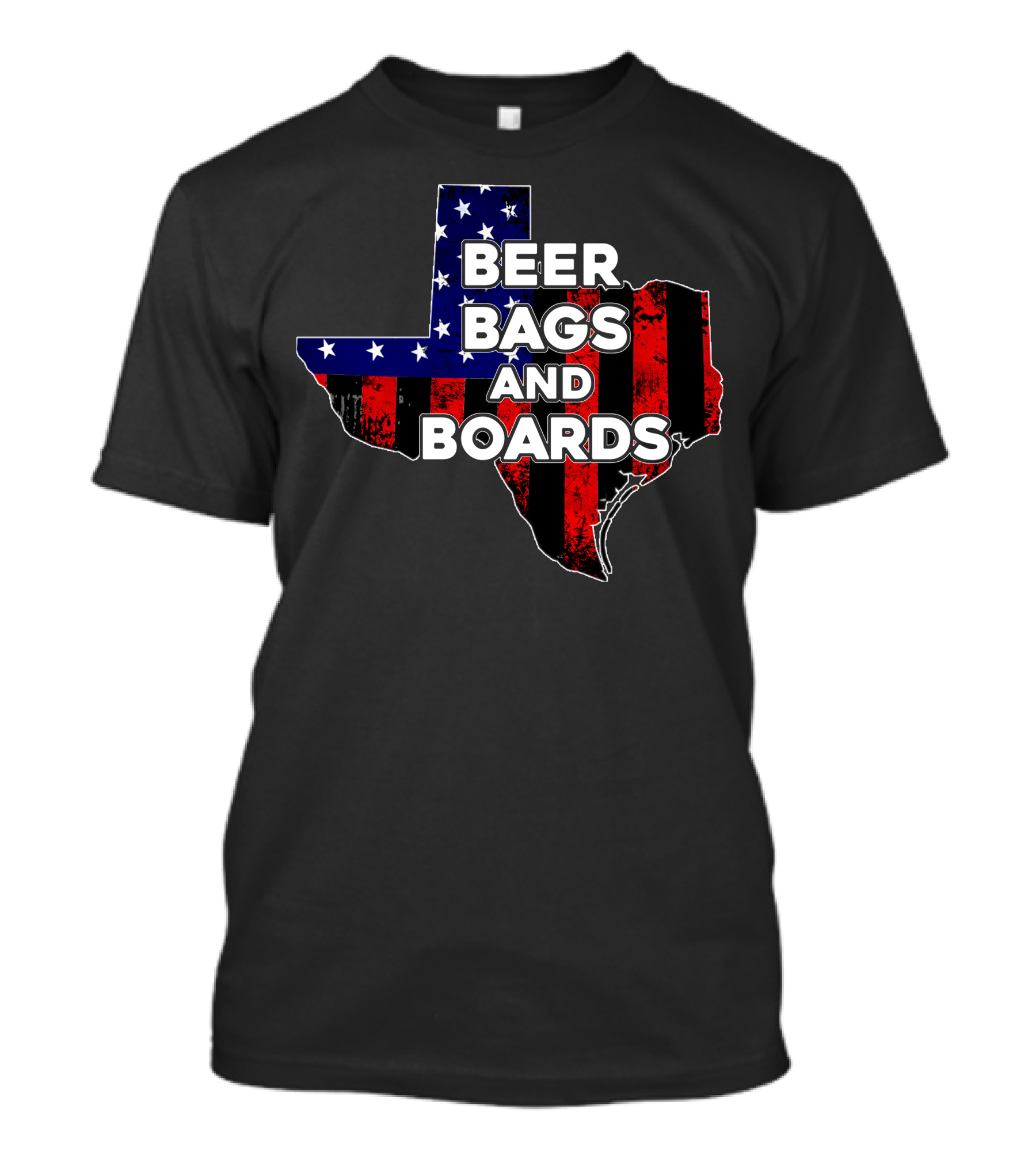 Beer Bags And Boards Cornhole In Texas Map Flag T-Shirt