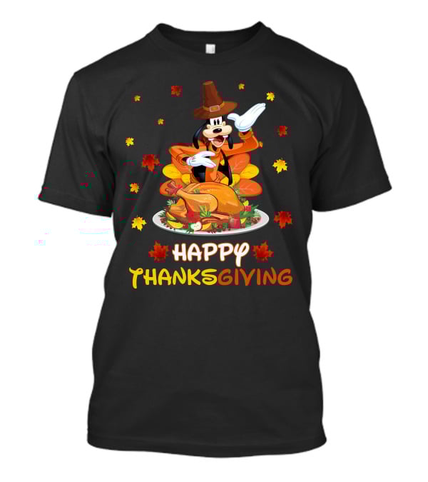 Happy Thanksgiving Goofy Pilgrim Turkey Feast T-Shirt