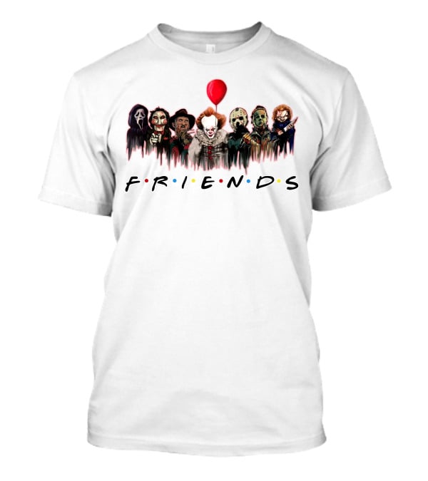 FRIEND KILLER Halloween Horror Characters With Red Balloon T-Shirt