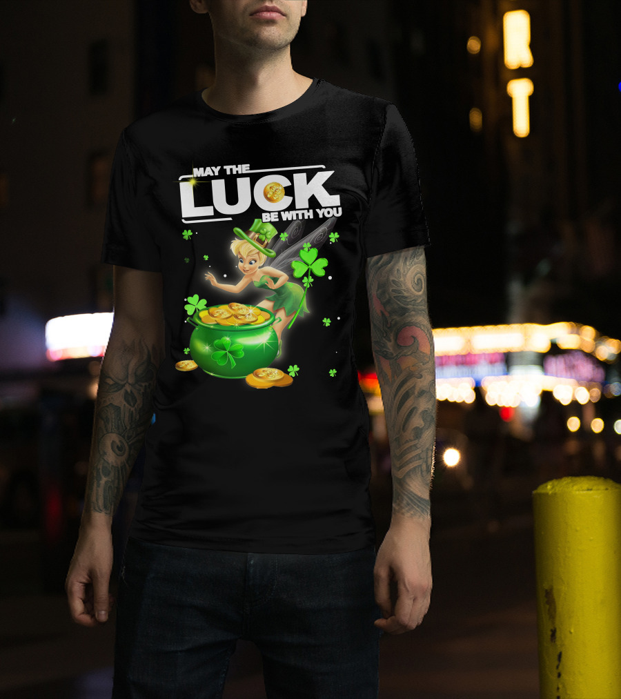 May The Luck Be With You Tinkerbell Coins Green T-Shirt