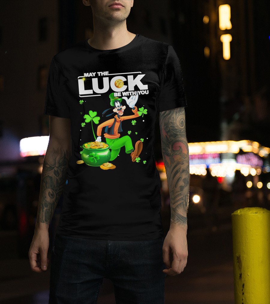 Goofy May The Luck Be With You Coins And Clovers T-Shirt