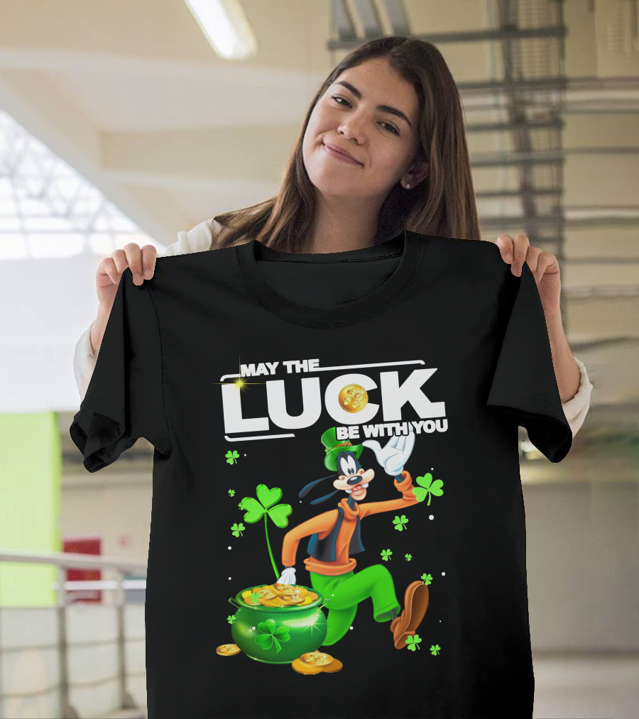 Goofy May The Luck Be With You Coins and Clovers T-Shirt