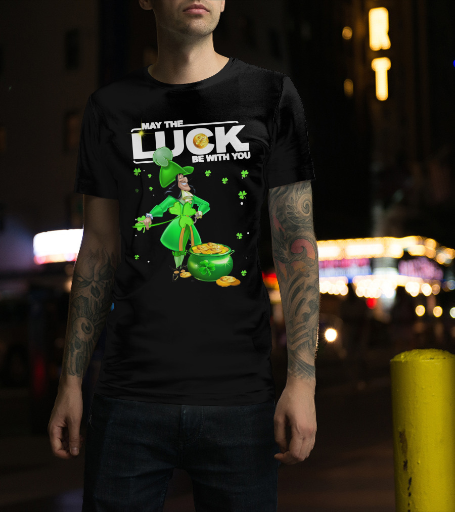 May The Luck Be With You Hook Luck Captain Green Coins Shamrock Pot T-Shirt