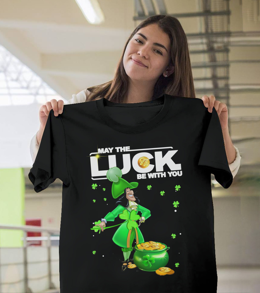 May The Luck Be With You Hook Luck Captain Green Coins Shamrock Pot T-Shirt