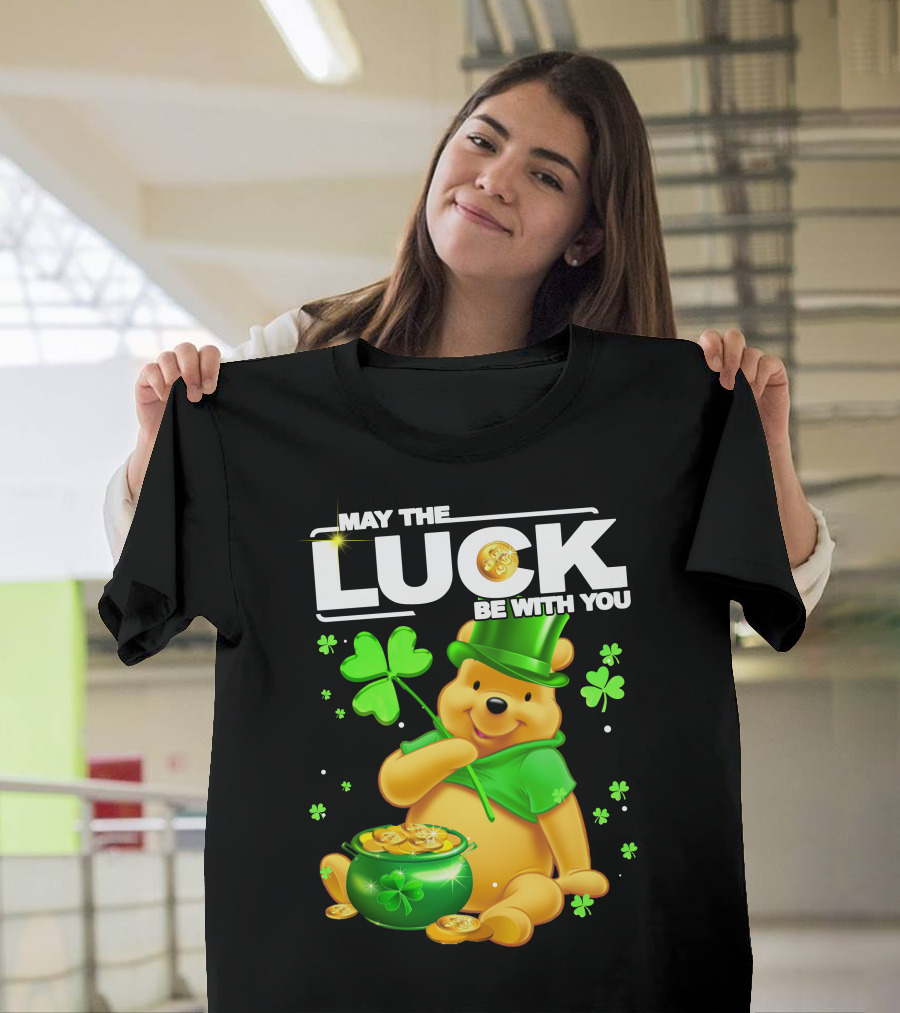 May The Luck Be With You Shamrock Pot Of Gold Bear T-Shirt