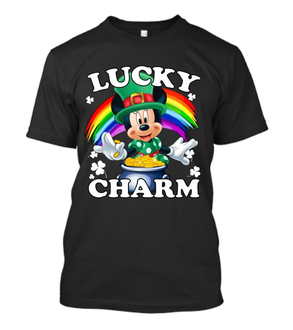 Lucky Charm Minnie Mouse Rainbow Pot Of Gold T-Shirt