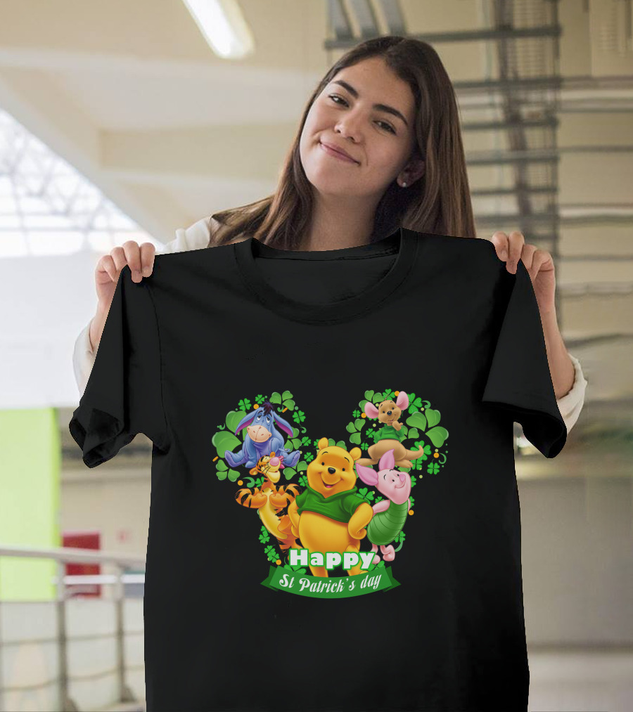 Happy St Patrick's Day Winnie The Pooh And Friends T-Shirt