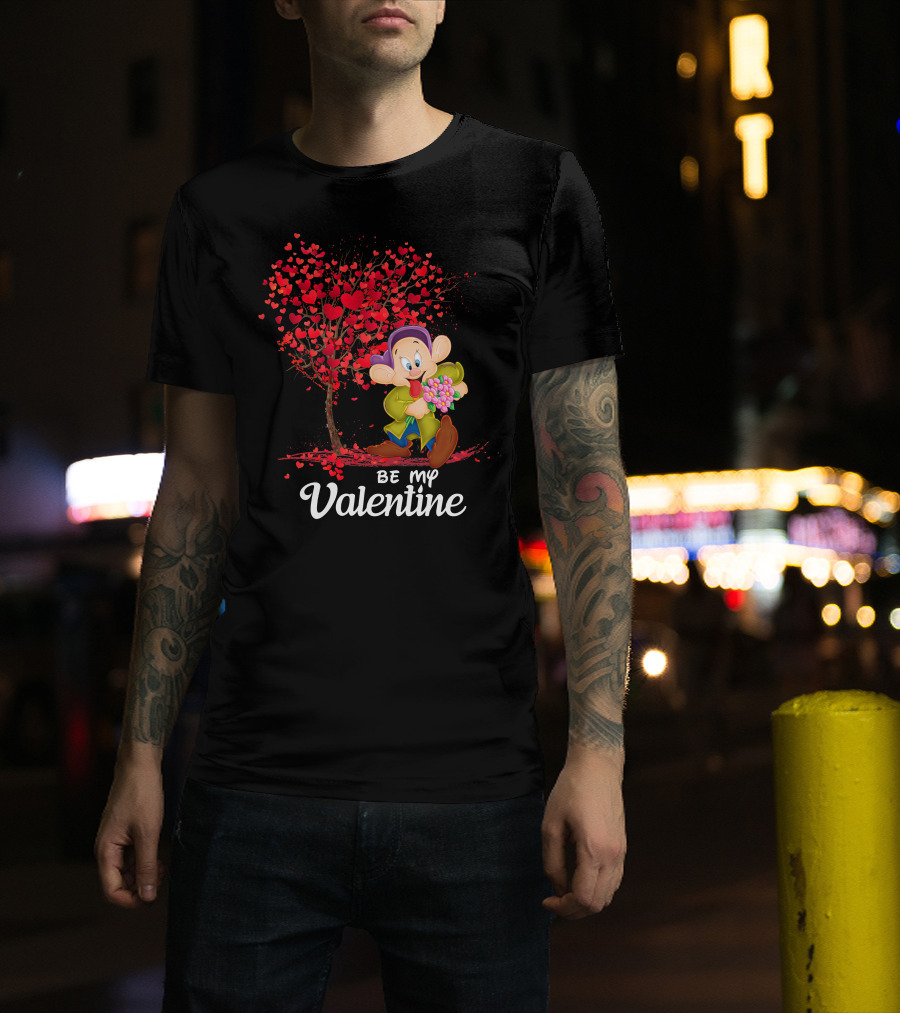Be My Valentine Dopey Hearts Tree Bouquet T-Shirt