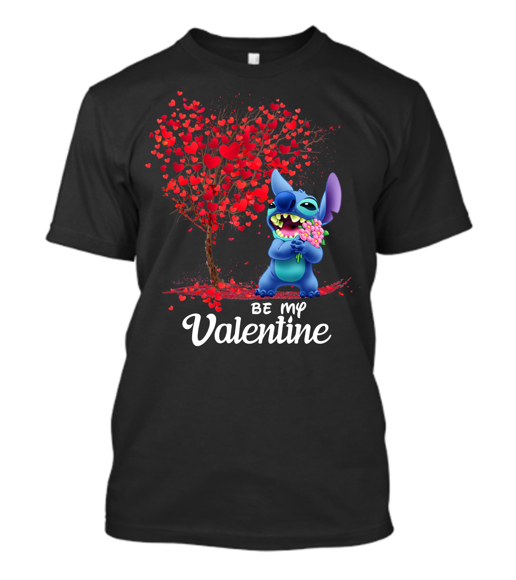 Be My Valentine Stitch Heart Tree T-Shirt