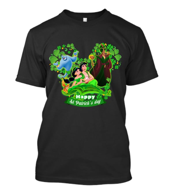 Happy St Patrick's Day Aladdin Jasmine Genie Jafar T-Shirt