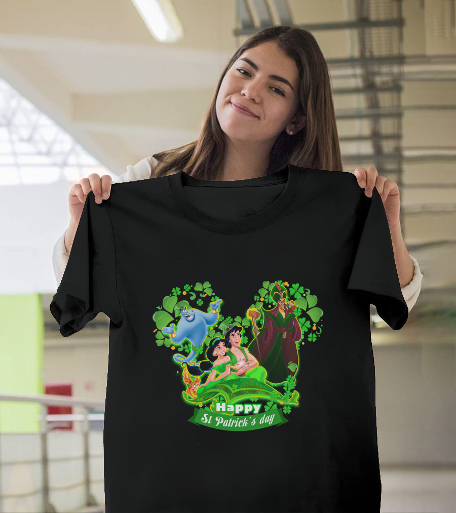 Happy St Patrick's Day Aladdin Jasmine Genie Jafar T-Shirt