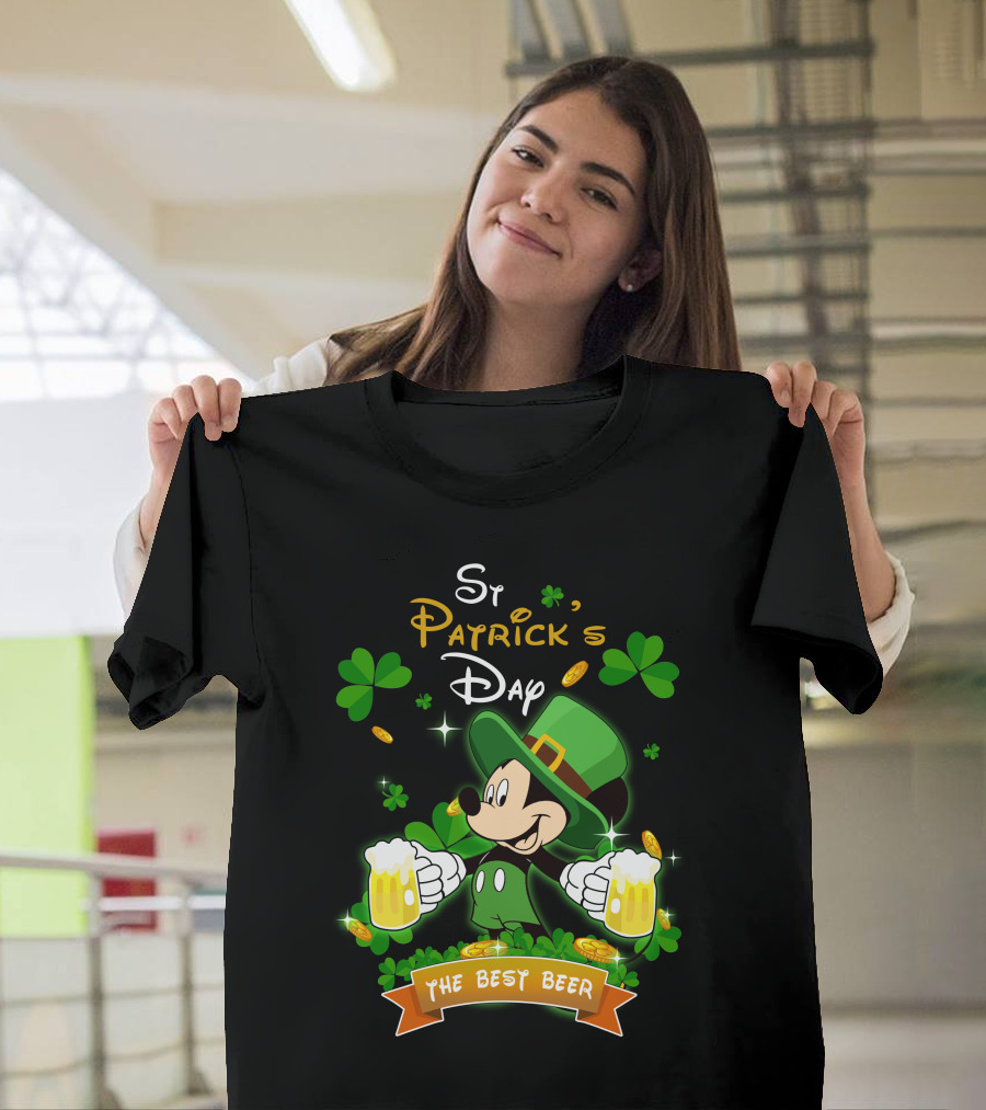 St Patrick's Day Mickey The Best Beer T-Shirt