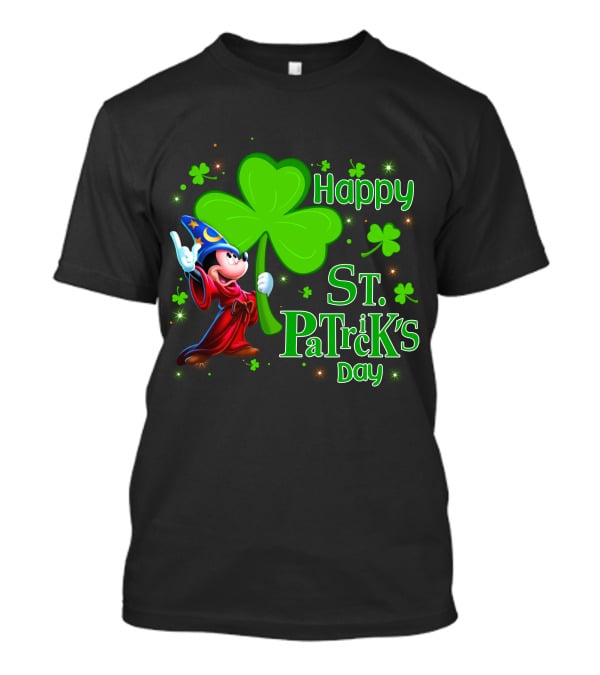 Sorcerer Mickey Happy St. Patrick's Day Shamrock T-Shirt