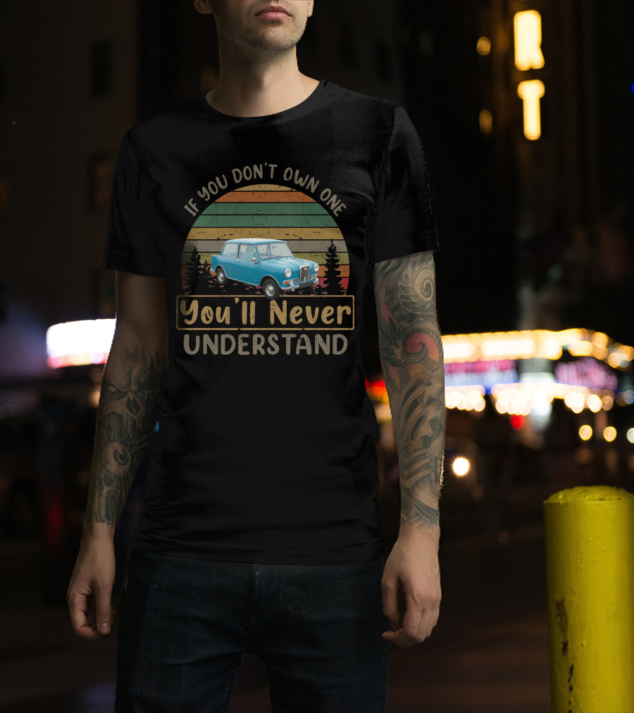 If You Don't Own One You'll Never Understand Riley Elf Vintage Car Retro Stripes T-Shirt