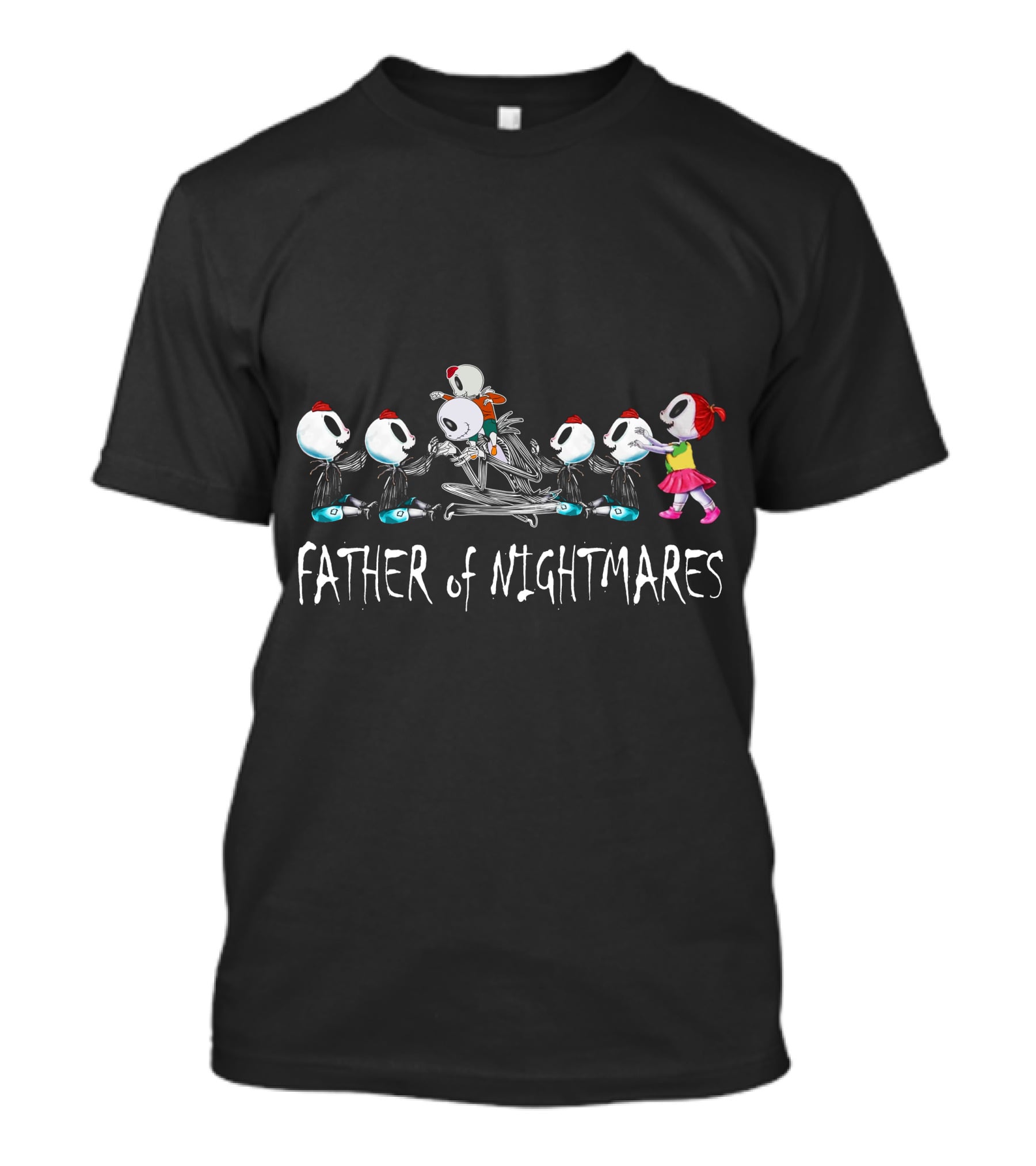 Father Of Nightmares Skeleton Kids Five Boys One Girl T-Shirt