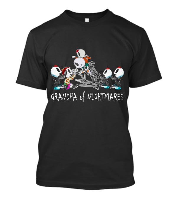 Grandpa Of Nightmares 4 Boys 1 Girl Skeleton Characters T-Shirt