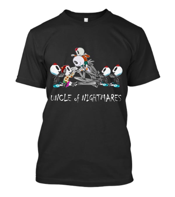 Uncle Of Nightmares 4 Boys 1 Girl Skeletons Halloween T-Shirt