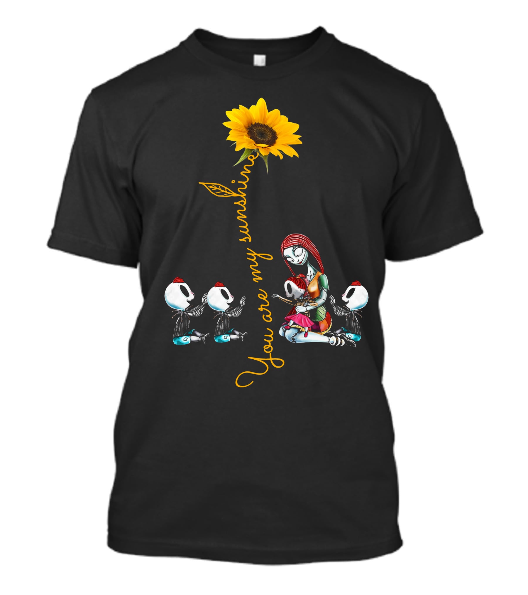 3 Boys 1 Girl You Are My Sunshine Skeletons Sunflower Inspiration T-Shirt