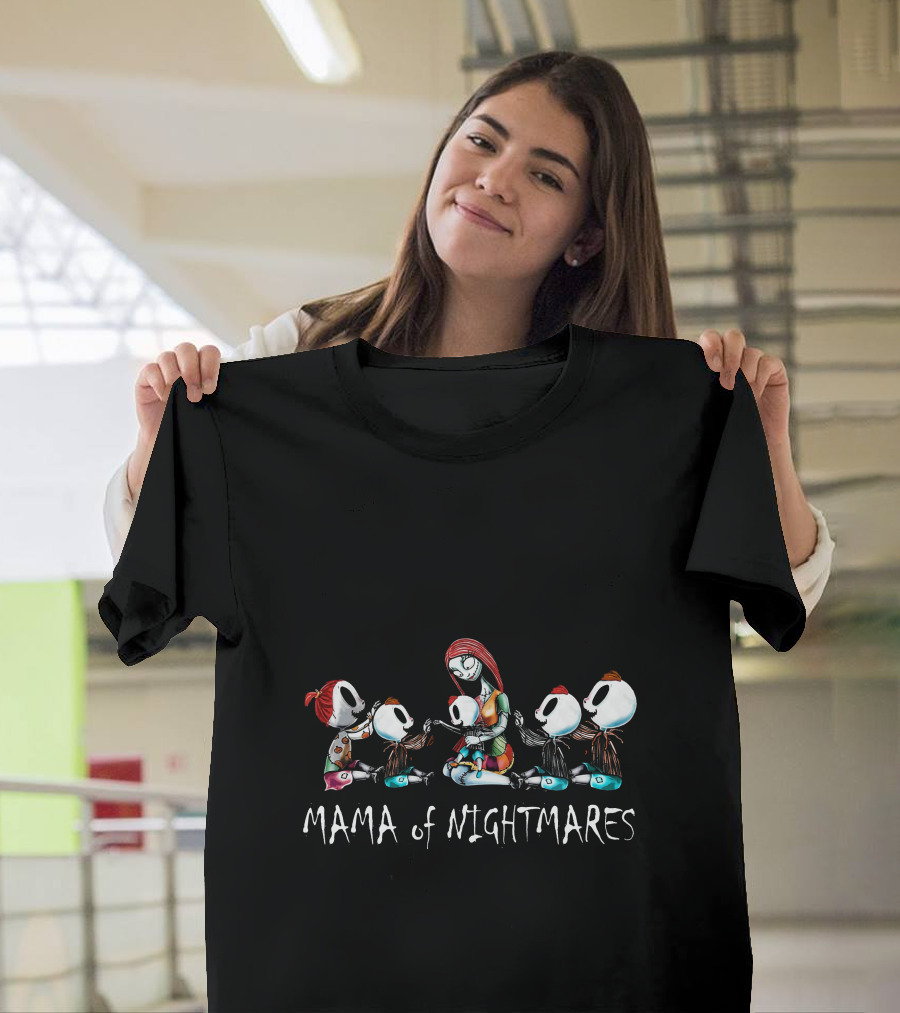 Mama Of Nightmares 4 Boys 1 Girl Halloween Character Family T-Shirt
