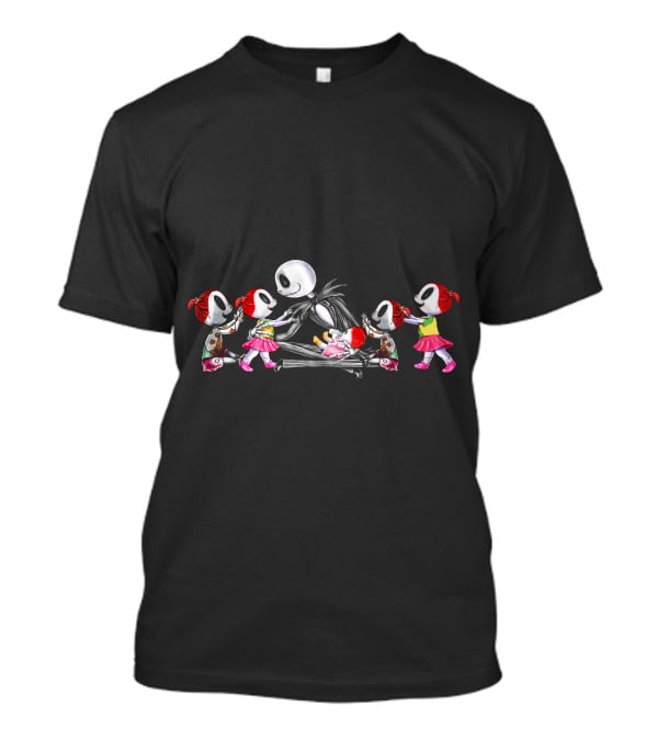 Jack Skellington And Five Chibi Girls T-Shirt