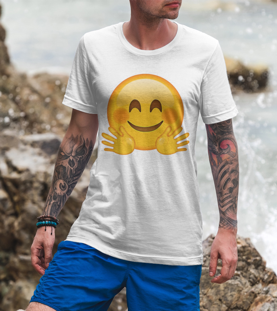 Hugging Face Smiley Emoji With Hands T-Shirt