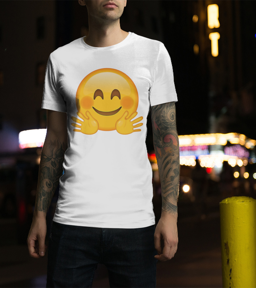 Hugging Face Smiley Emoji With Hands T-Shirt