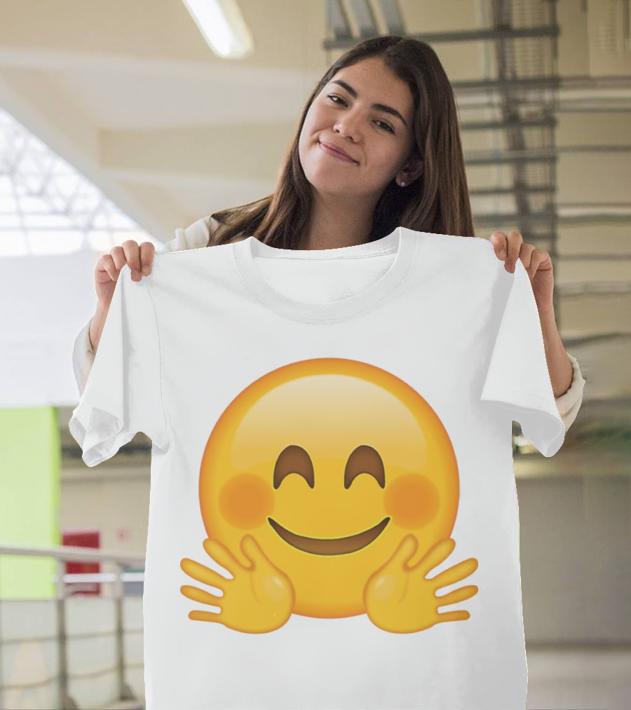 Hugging Face Smiley Emoji With Hands T-Shirt