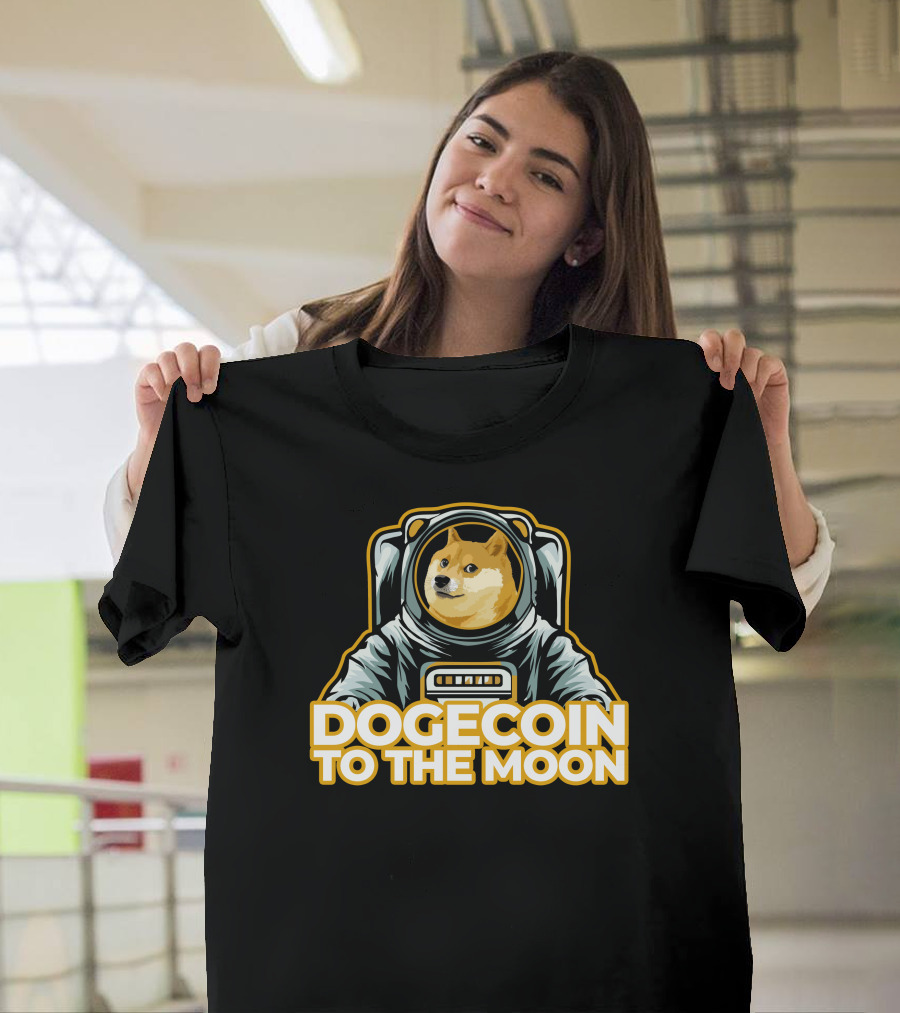 Shiba Dogecoin Astronaut Journey To The Moon T-Shirt