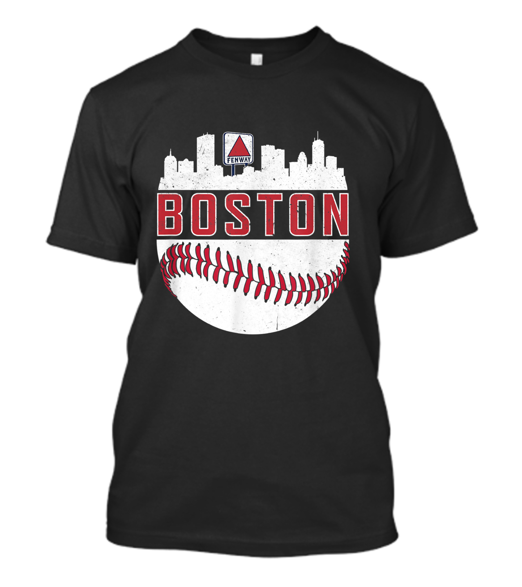 Boston Fenway Skyline Baseball Red Sox Novelty Massachusetts T-Shirt