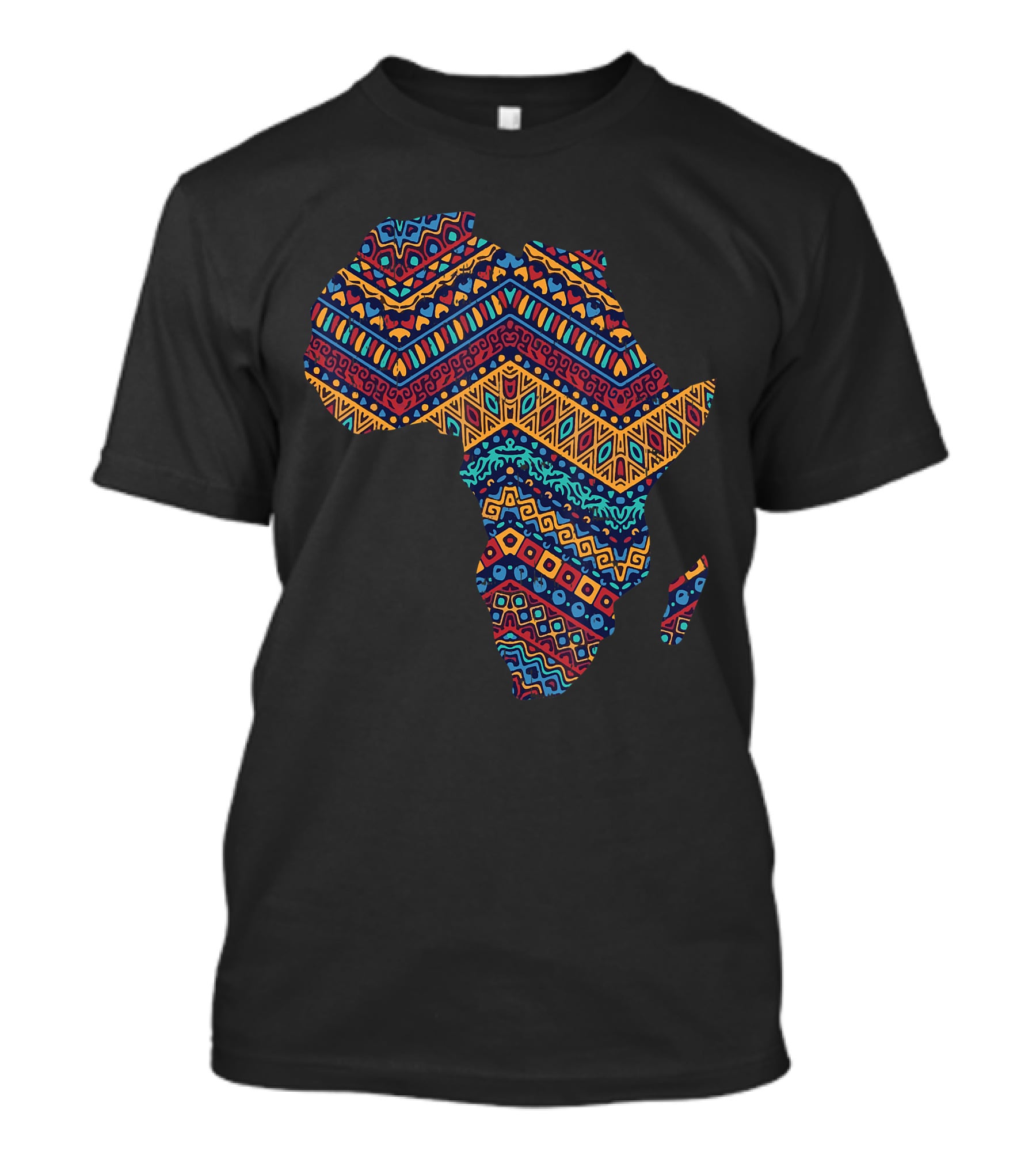 Africa Flag Kente Cloth Black Pride African American Map T-Shirt