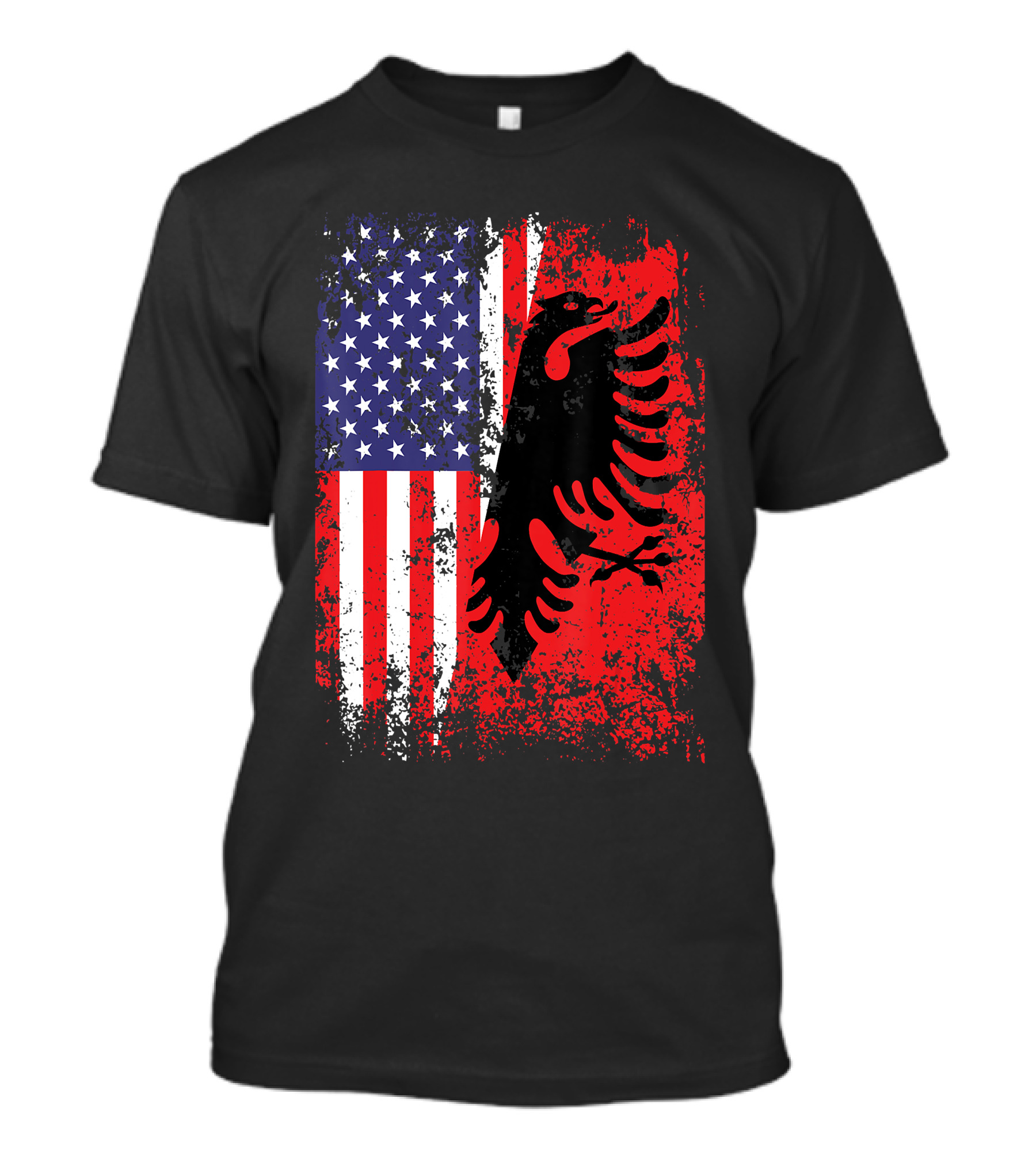 USA American Albania Flag Patriotic Albanian American Flag T-Shirt