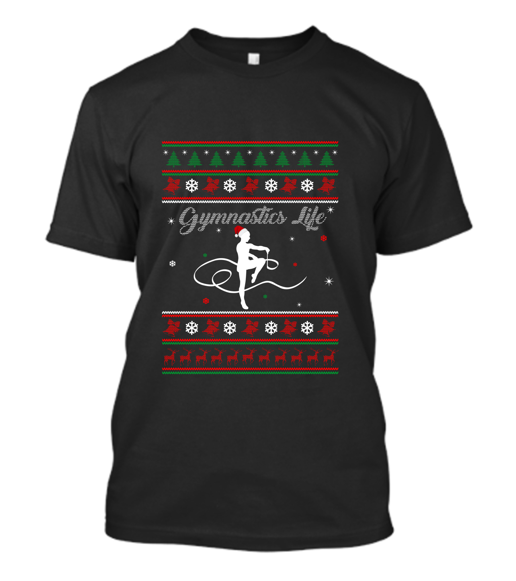 Gymnastics Life Christmas Santa Hat Holiday T-Shirt