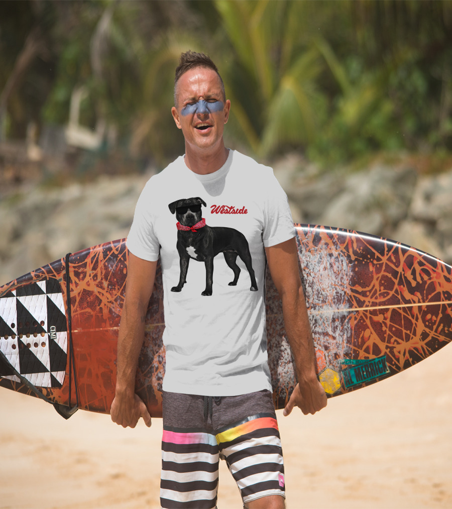 Westside Cool Dog With Sunglasses And Bandana T-Shirt