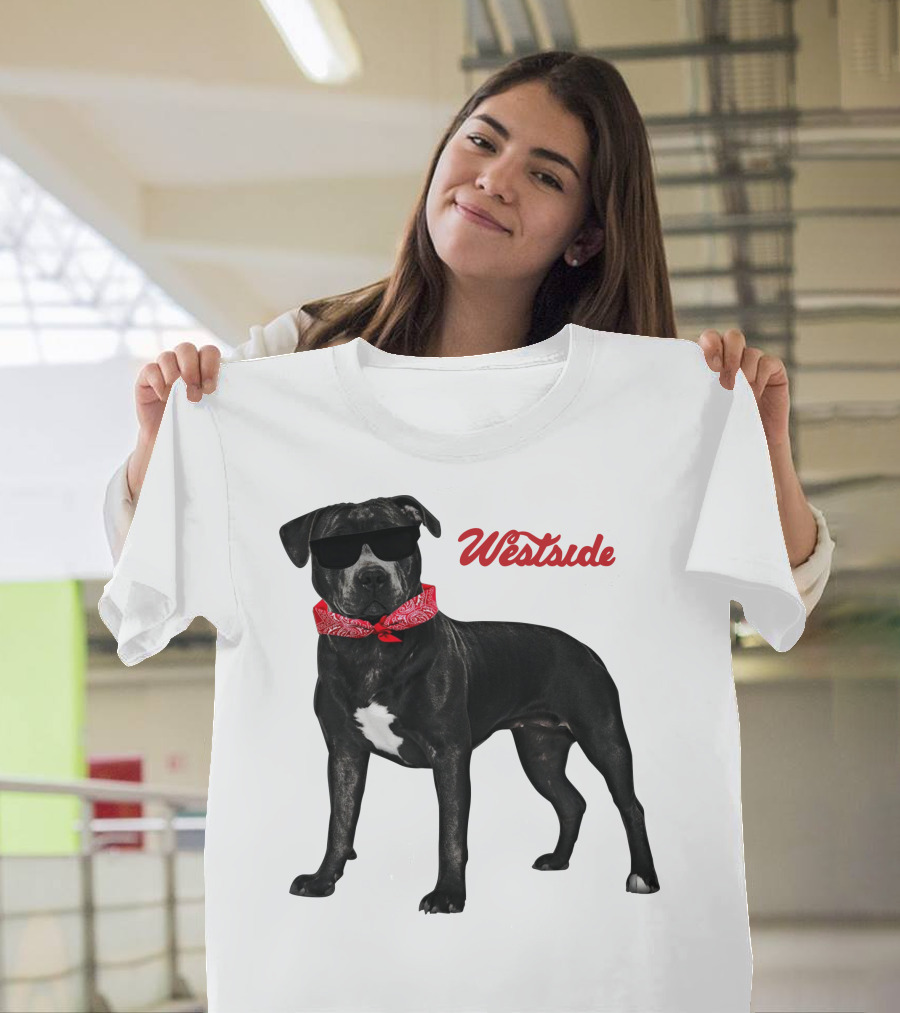 Westside Cool Dog With Sunglasses And Bandana T-Shirt