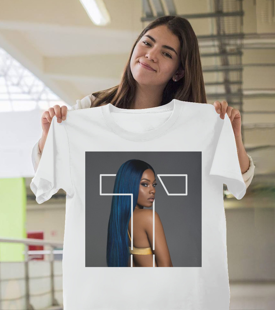 Terilisha T Silhouette Overlay with Blue Hair T-Shirt