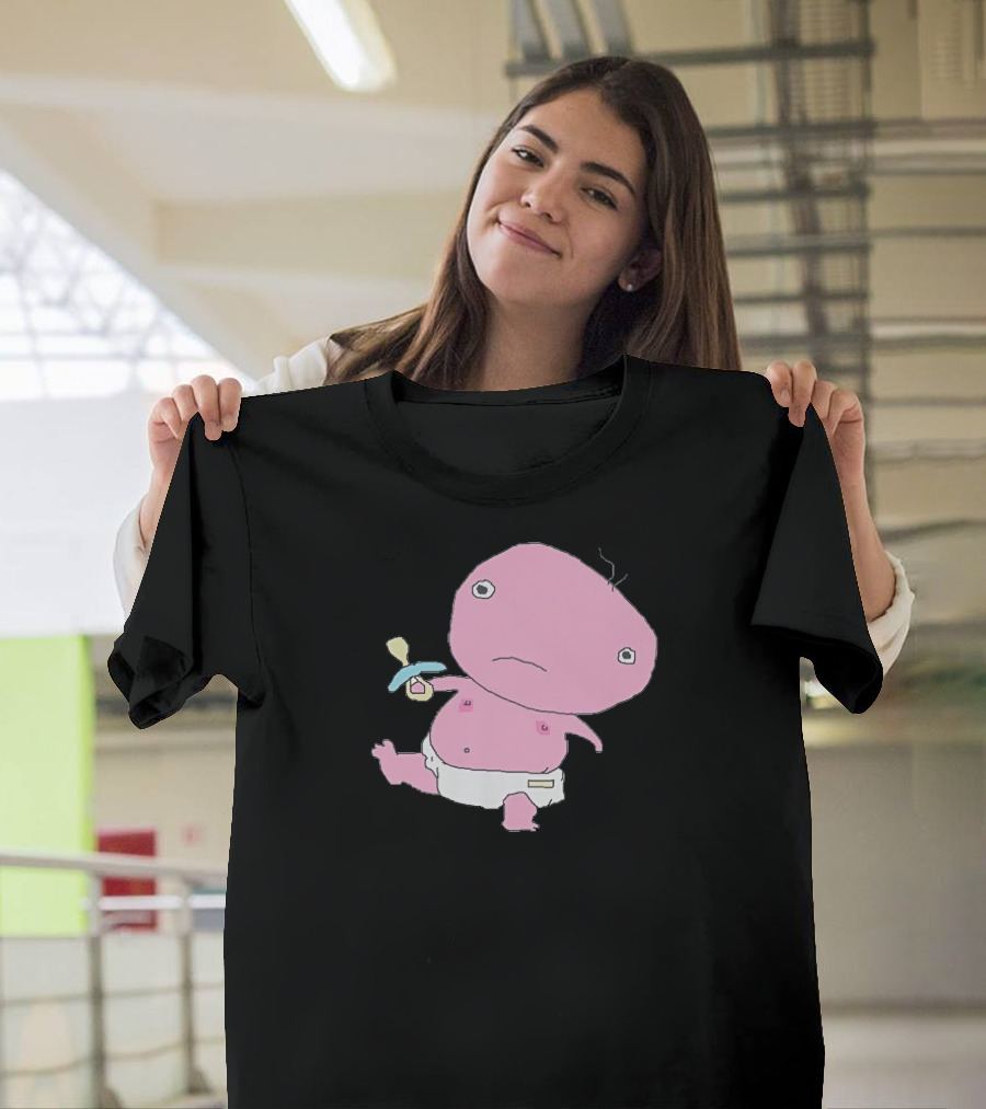 Jack Stauber Baby Character Pacifier Diaper Pink T-Shirt