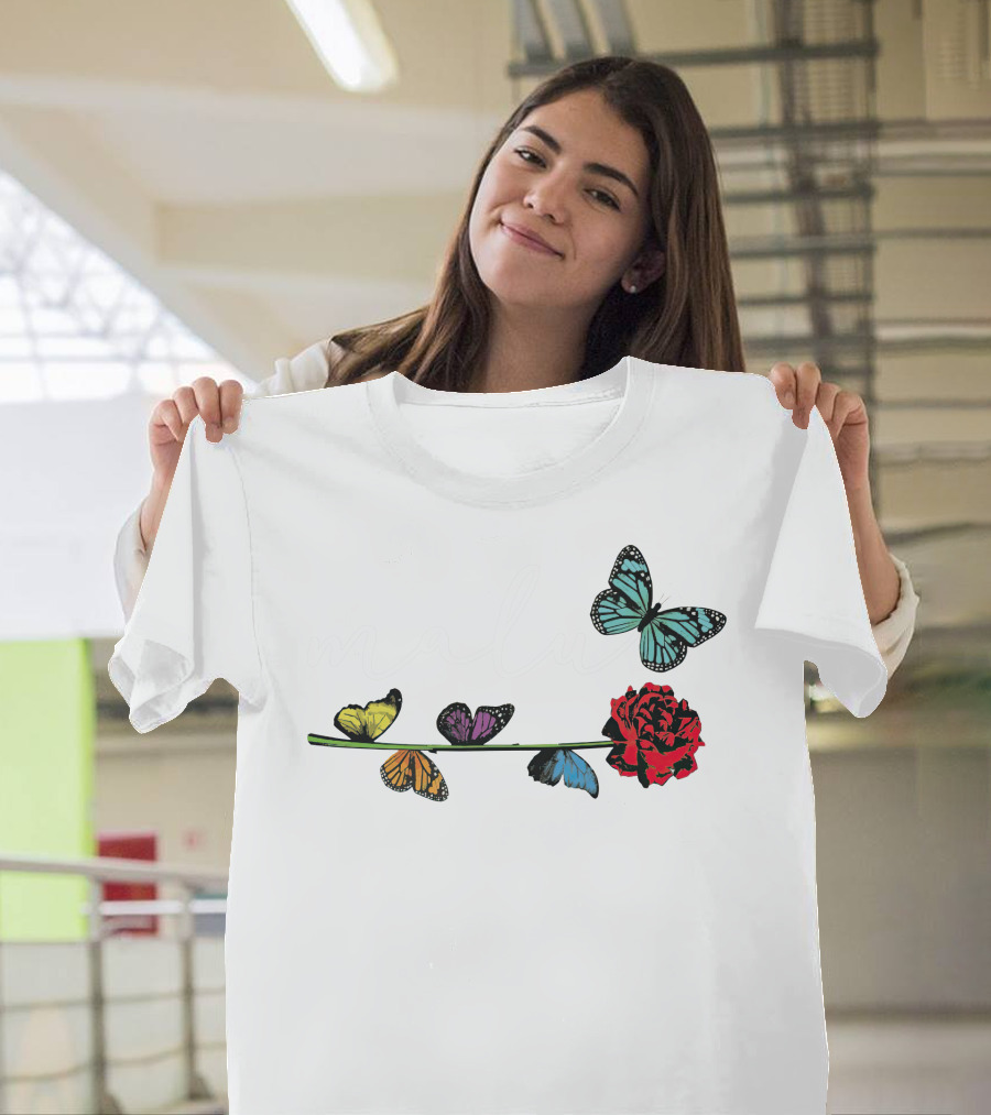 Malu Trevejo Butterflies And Rose T-Shirt