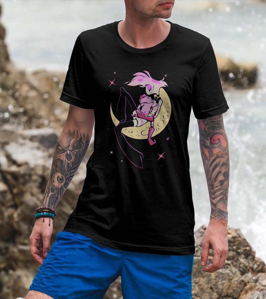 Vivziepop Moon Character Pink Starry Night Merch T-Shirt