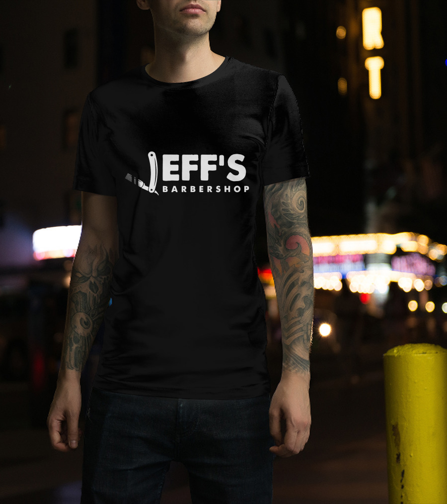 Jeff's Barbershop Razor T-Shirt