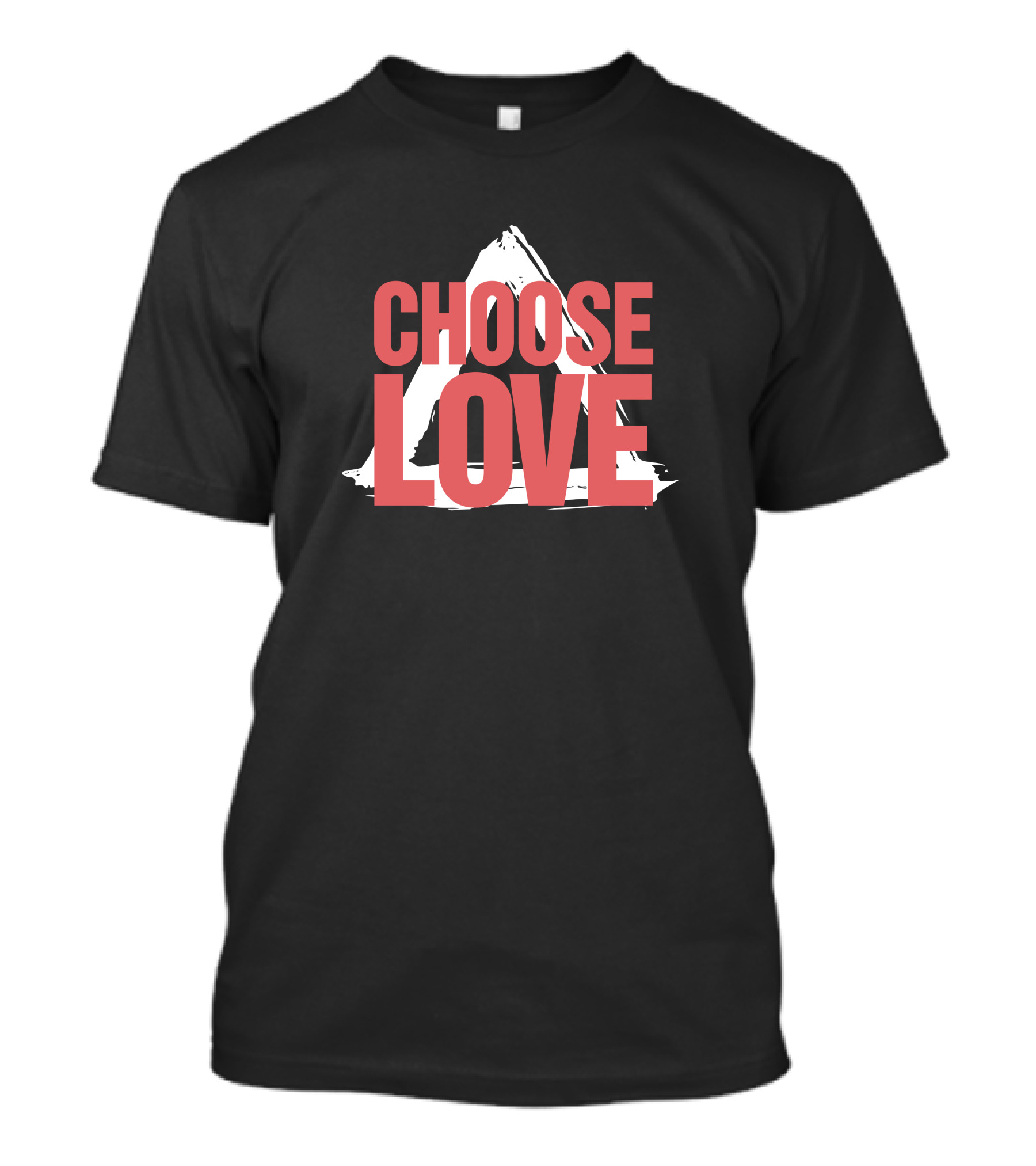 CHOOSE LOVE Merch Pink Text On Triangle Brushstroke T-Shirt