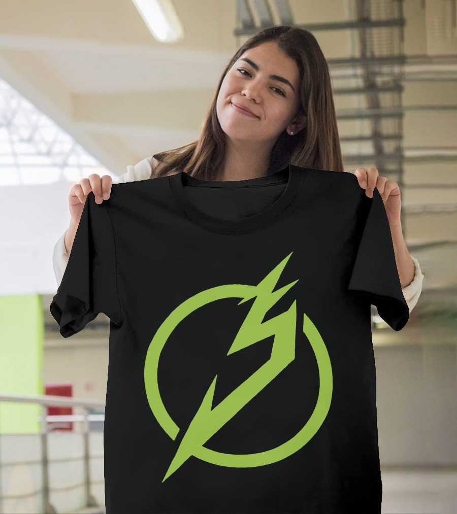 Snails Merch Electric Green Lightning Circle T-Shirt