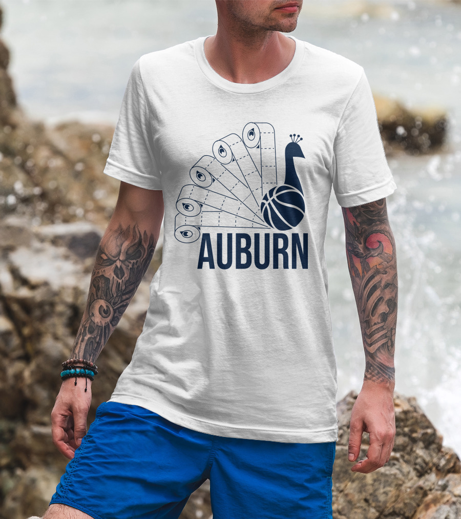Auburn Peacock Toilet Paper Basketball T-Shirt