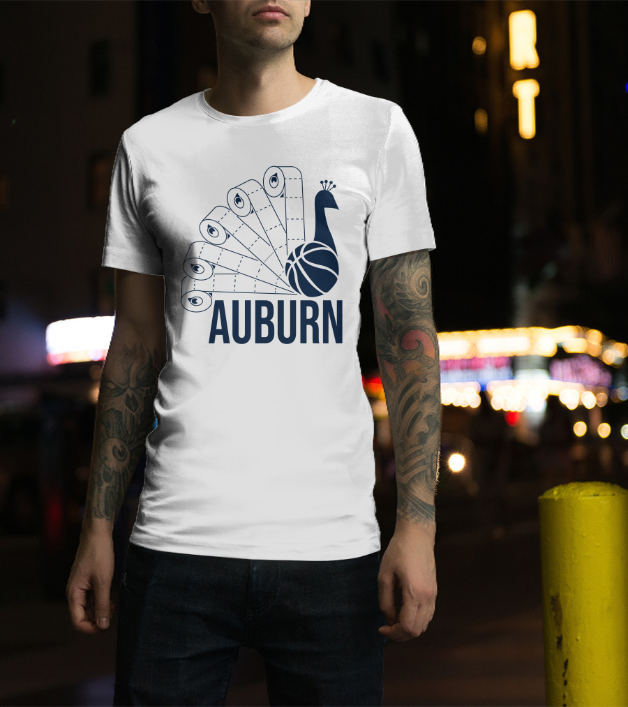 Auburn Peacock Toilet Paper Basketball T-Shirt