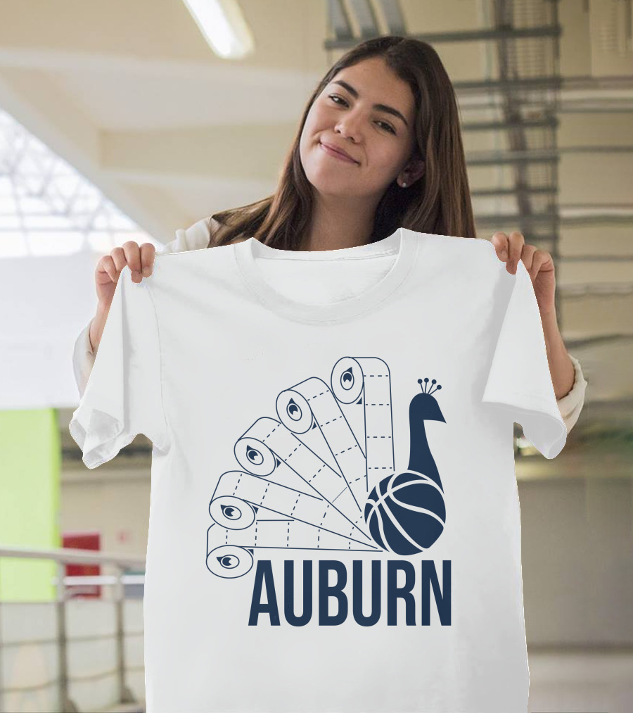 Auburn Peacock Toilet Paper Basketball T-Shirt