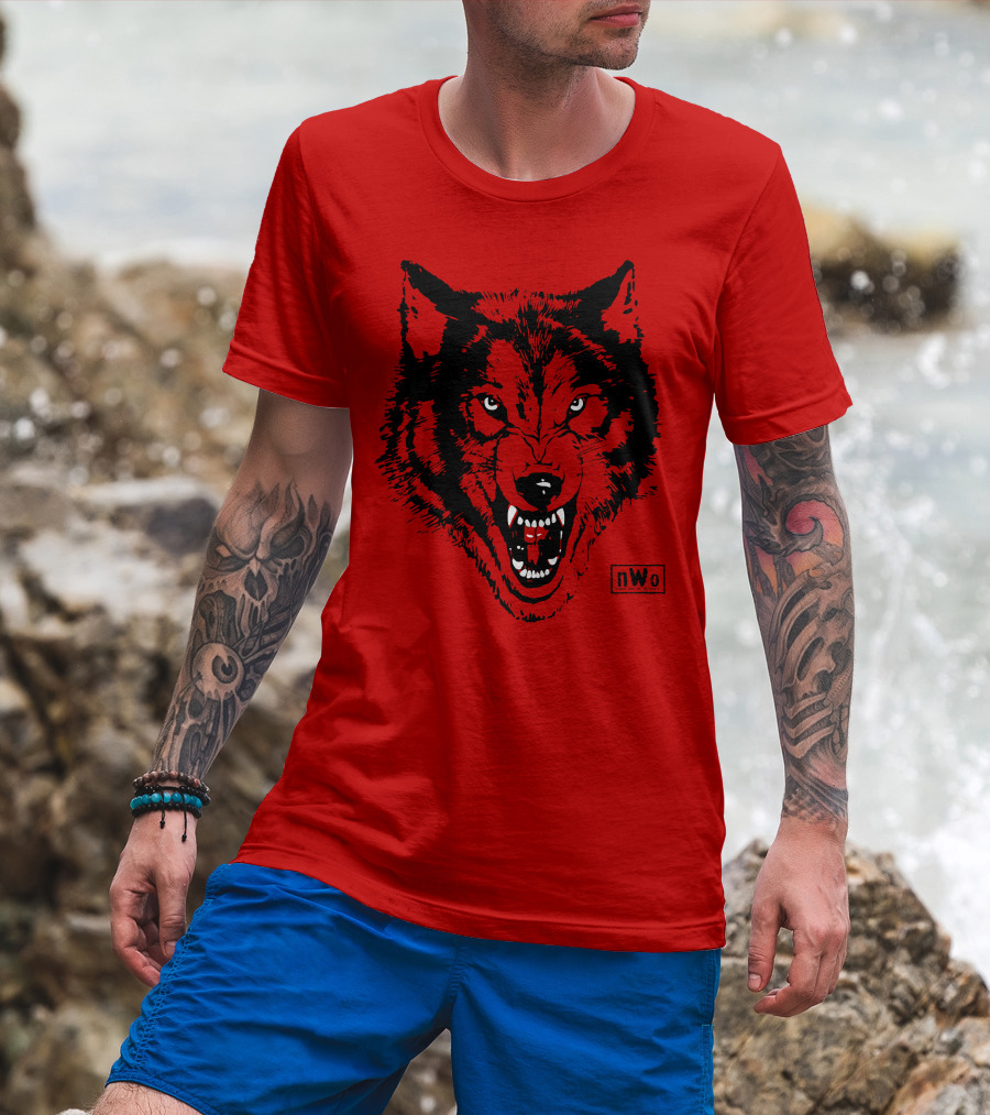 Nwo Wolfpac Red Wolf Head T-Shirt
