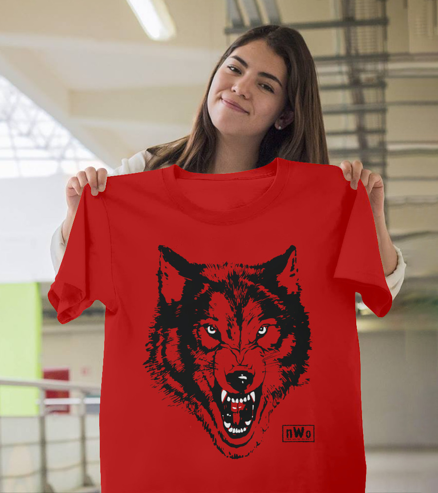 nwo Wolfpac Red Wolf Head T-Shirt