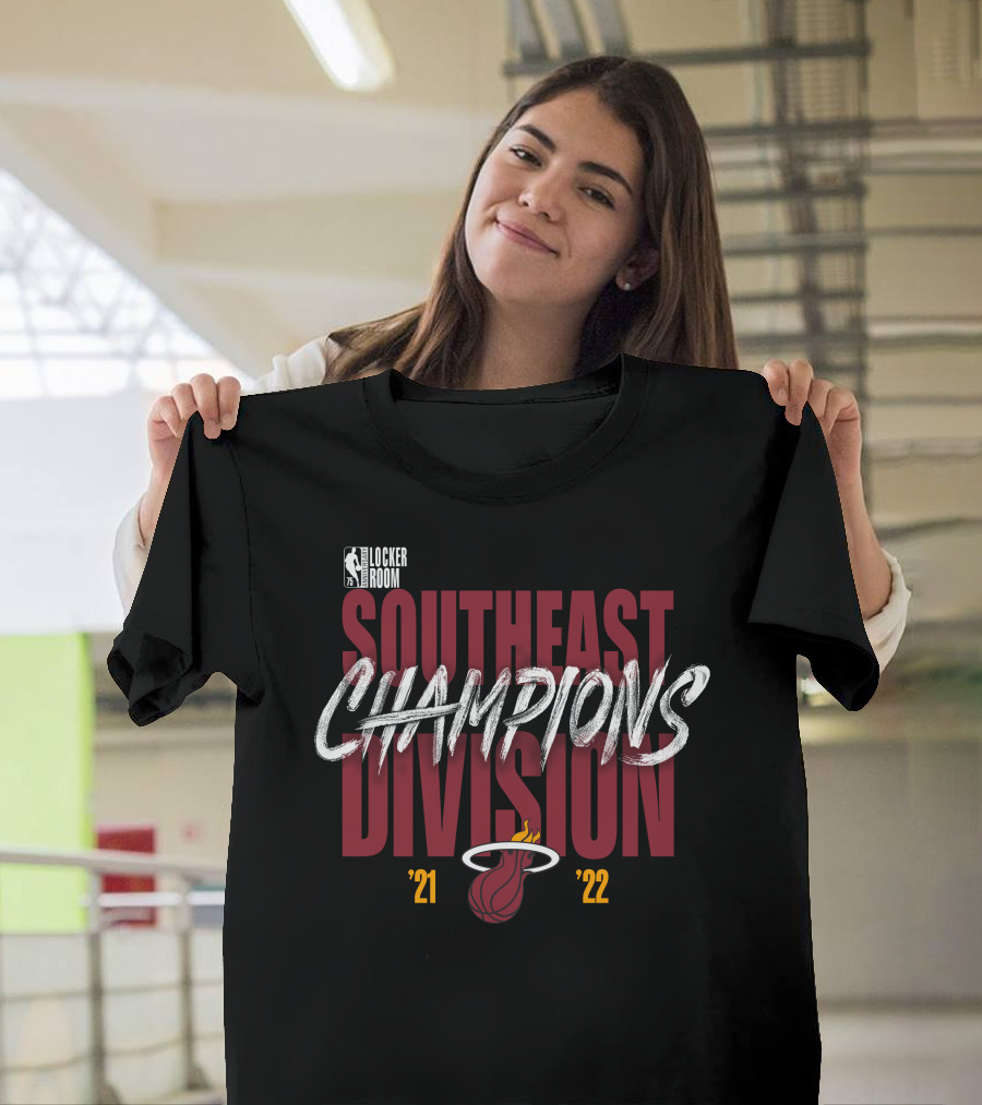 NBA Locker Room Southeast Division Champions '21 '22 Heat T-Shirt