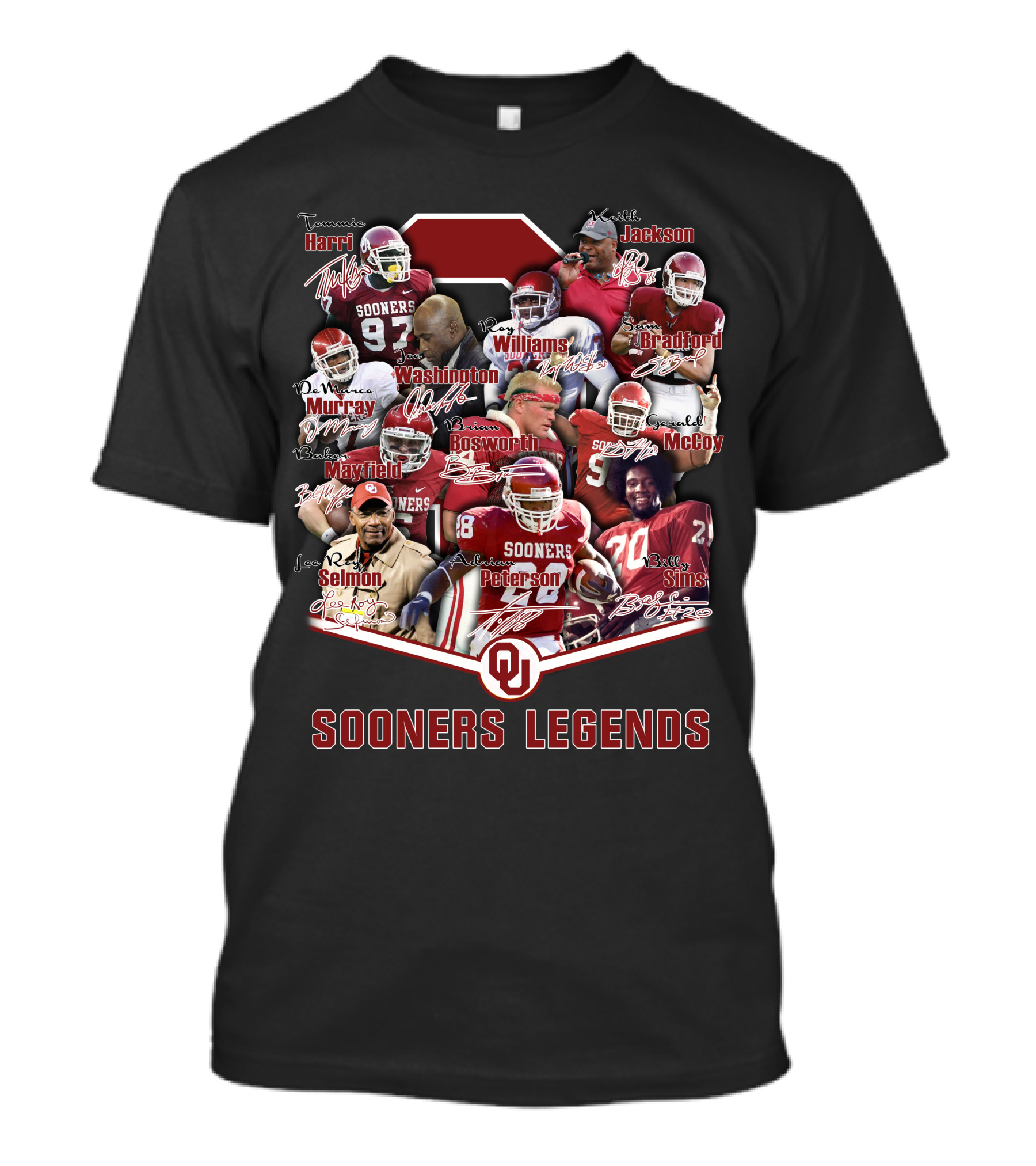Sooners Legends Peterson Mayfield Murray Bosworth Sims T-Shirt