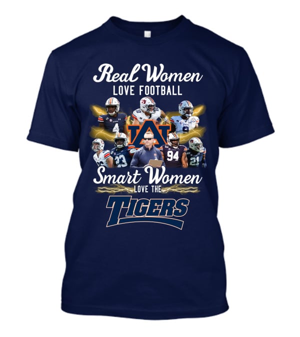 Real Women Love Football Smart Women Love The Auburn Tigers T-Shirt
