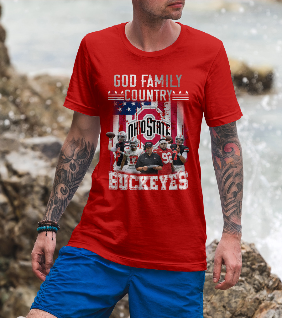 Ohio State God Family Country Buckeyes T-Shirt